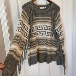 Fringe Aztec Style Sweater